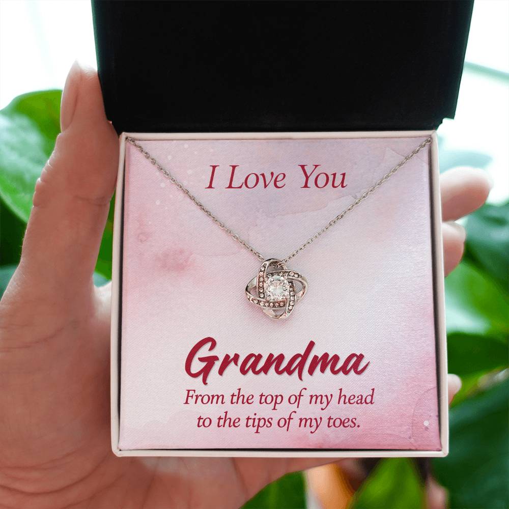 I Love You Grandma Gift from Grandkids - Love Knot Necklace