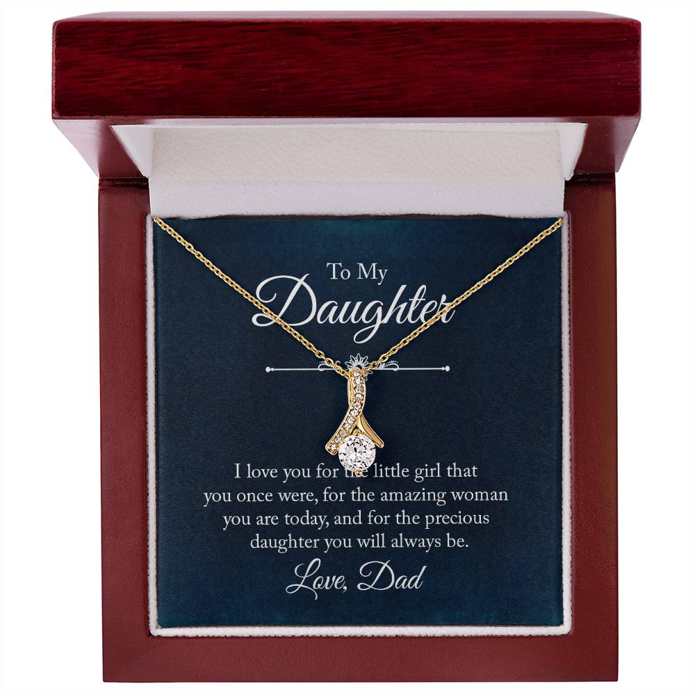 To My Daughter Necklace – Dad to Daughter Birthday Jewelry – Alluring Beauty Necklace