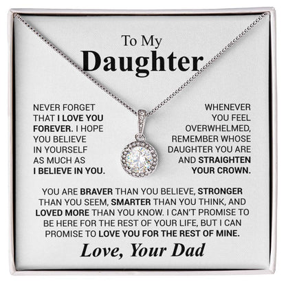 To My Daughter Necklace – Daughter Valentine Graduation Jewelry from Dad – Eternal Hope Necklace