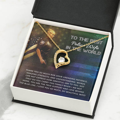To The Best Police Wife In The World - Forever Love Necklace Gift from Husband