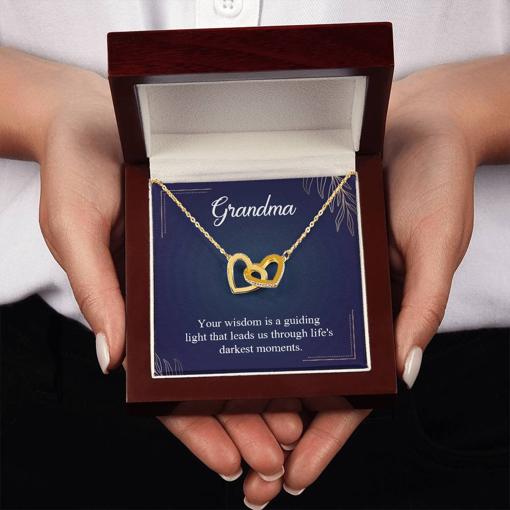 Gift for Grandma - Life's Darkest Moments - Interlocking Hearts Necklace