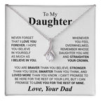 To My Daughter Necklace - Father to Daughter Gift for Graduation, Birthday & Big Life Moments - Alluring Beauty Necklace