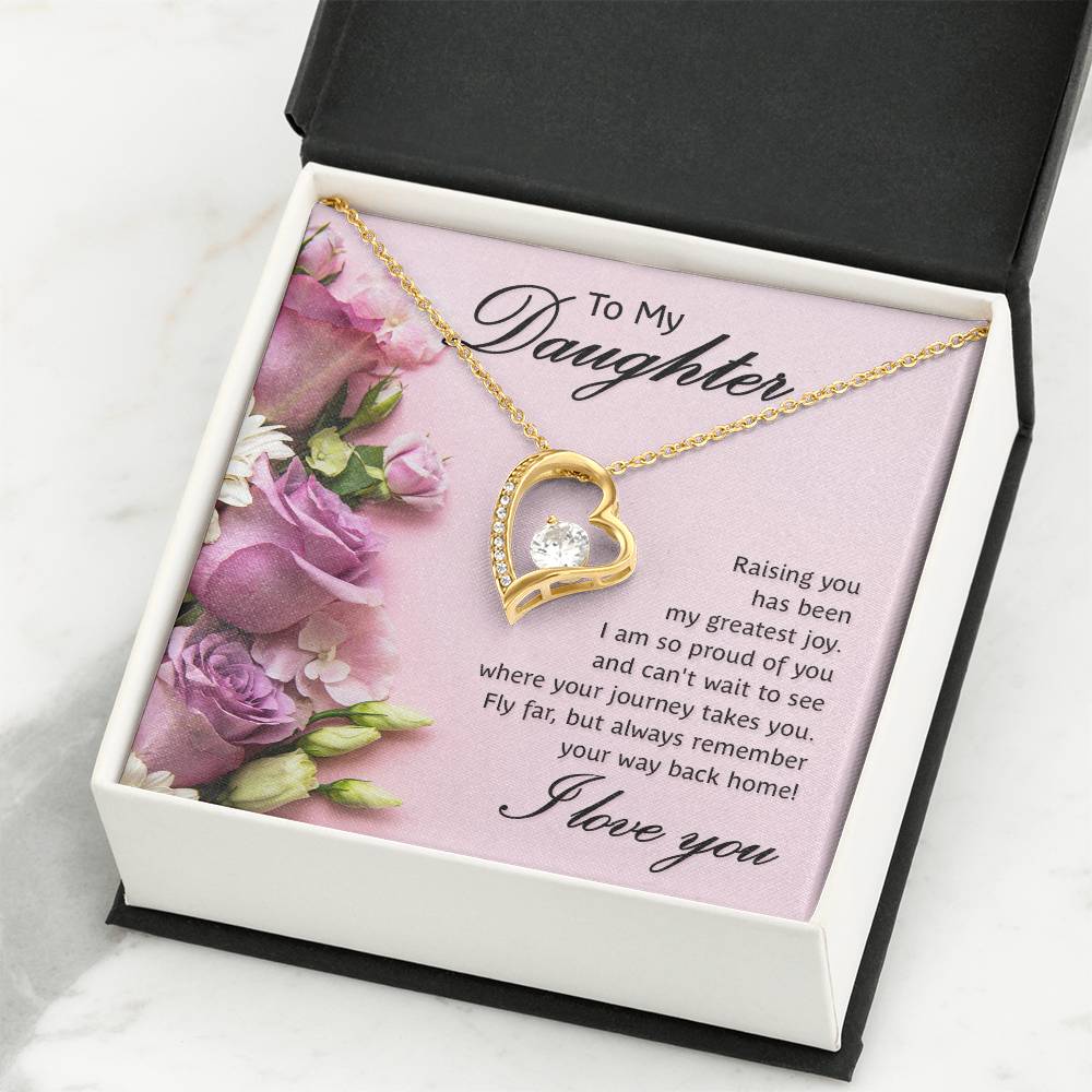 To My Daughter Necklace – Graduation Birthday Valentine’s Gift for Daughter – Forever Love Necklace