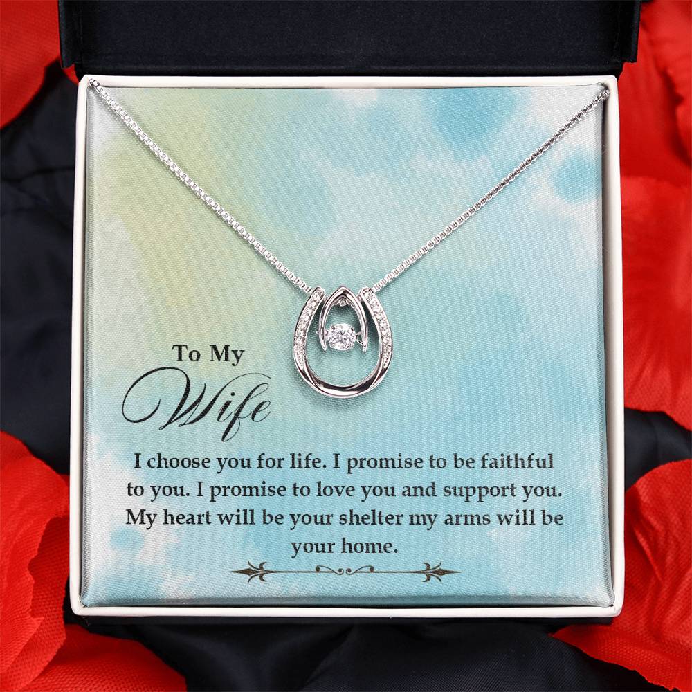 Romantic Love Gift for Wife - Heartfelt Jewelry from Husband - Lucky In Love Necklace