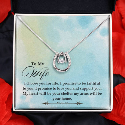 Romantic Love Gift for Wife - Heartfelt Jewelry from Husband - Lucky In Love Necklace