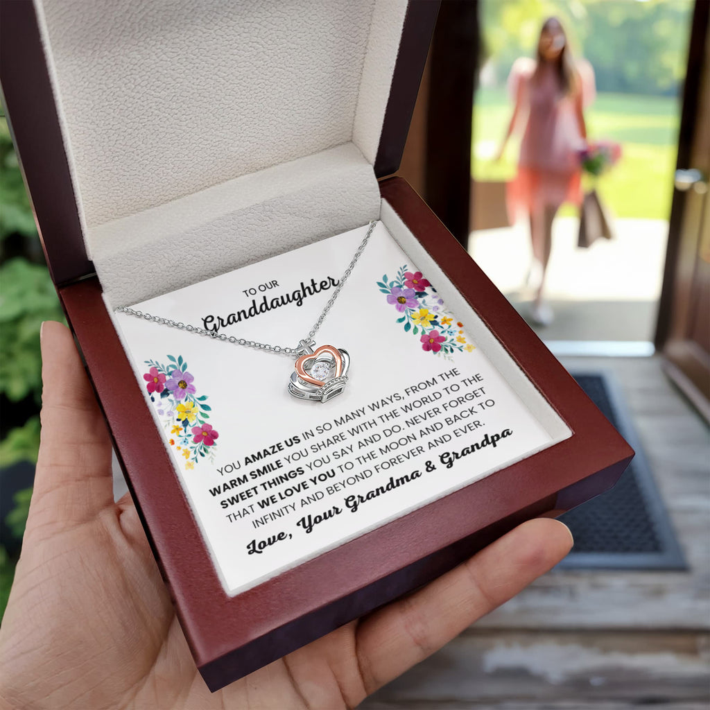 To Our Granddaughter - You Amaze Us Gift Jewelry from Grandma & Grandpa – Crown Pendant Necklace