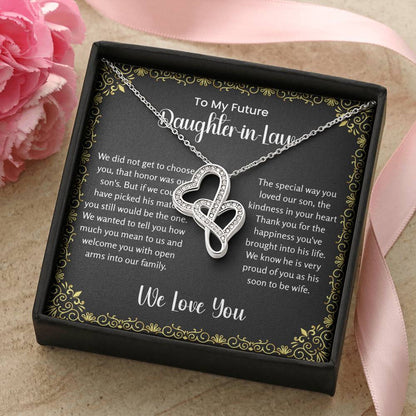 To My Future Daughter In Law - Heart-to-heart Pendant Necklace - Gift for Bonus Daughter