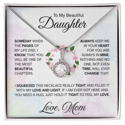 To My Lovely Daughter Necklace - Always keep me in your heart - Gift for Daughter from Mom - Eternal Hope Necklace