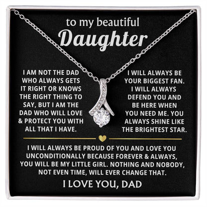 To My Daughter Necklace - Sentimental Birthday Gift from Dad, Meaningful Jewelry for Milestones & Holidays - Alluring Beauty Necklace