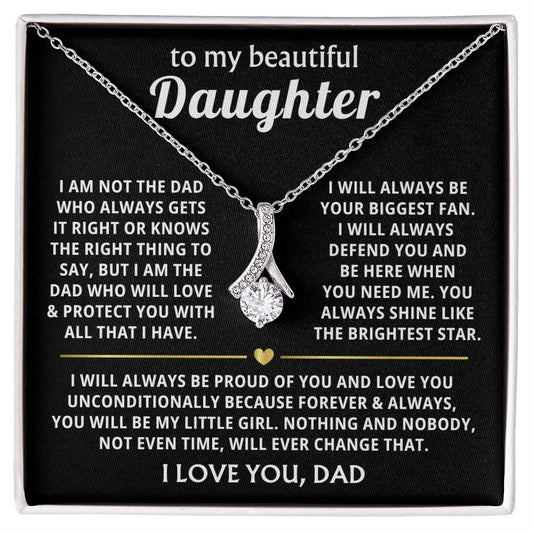 To My Daughter Necklace - Sentimental Birthday Gift from Dad, Meaningful Jewelry for Milestones & Holidays - Alluring Beauty Necklace