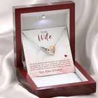 To My Wife Necklace - Emotional Love Jewelry Gift from Husband for Valentine’s Day & Birthday Happiness - Interlocking Hearts Necklace