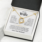 To My Wife Necklace - Romantic Husband to Wife Jewelry for Birthday, Valentine’s Day & Special Celebrations - Forever Love Necklace