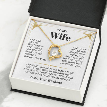 To My Wife Necklace - Romantic Husband to Wife Jewelry for Birthday, Valentine’s Day & Special Celebrations - Forever Love Necklace