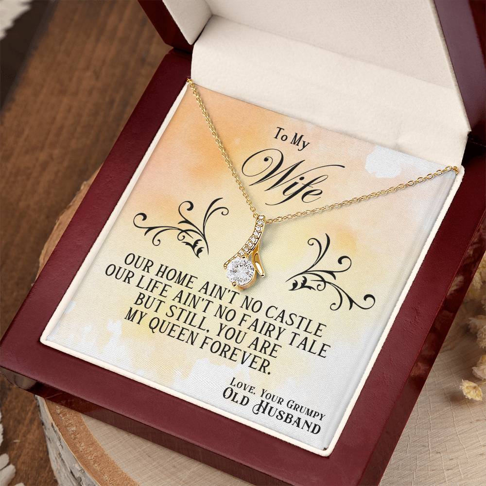 To My Wife Necklace - Sweet Emotional Gift for Wife from Husband on Birthday, Anniversary & Valentine’s Day - Alluring Beauty Necklace