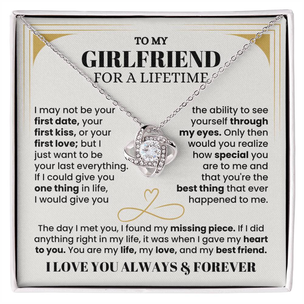 Gift for Girlfriend Necklace - Romantic Jewelry for Valentine’s Day, Birthday & Special Relationship Moments - Love Knot Necklace