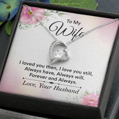 To My Wife Necklace - Romantic Jewelry Gift for Wife from Husband to Celebrate Love on Valentine’s Day & More - Forever Love Necklace