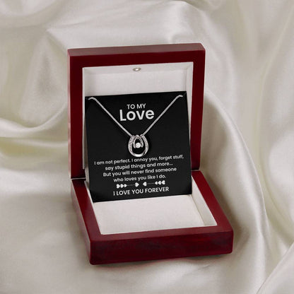 To My Wife Necklace - Romantic Everyday Jewelry Gift from Husband for Birthday, Valentine’s Day & Just Because - Lucky In Love Necklace