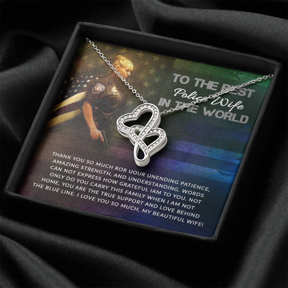 To The Best Police Wife In The World - Heart-to-heart Pendant Necklace from Husband