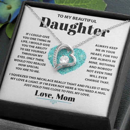 To My Daughter Necklace – Holiday Gift for Daughter Graduation from Mom – Forever Love Necklace