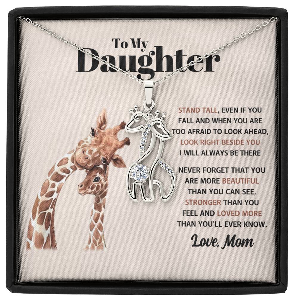 To My Daughter - Always Stand Tall - Giraffe Necklace Gift Set