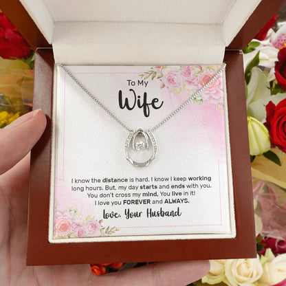 Love Gift for Wife from Husband - Sentimental Jewelry for Valentine’s Day, Anniversary, Birthday & Christmas - Lucky In Love Necklace
