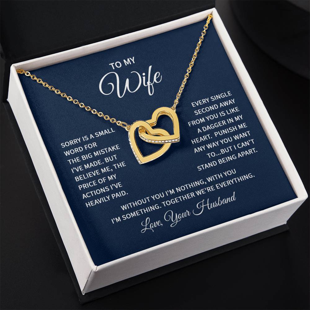 Cute Gift for Wife from Husband - Romantic Jewelry for Special Occasions - Interlocking Hearts Necklace