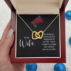 To My Wife Necklace - Romantic Birthday Jewelry Gift from Husband for Valentine’s Day & Long Lasting Memories - Interlocking Hearts Necklace