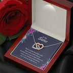 Heartfelt Sister Gift - There's no better friend than a sister - Interlocking Hearts Necklace