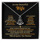 Wife Birthday Gift from Husband - Romantic Jewelry for Valentine’s Day & Anniversaries - Anchor Pendant Necklace