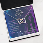 To My Doctor Wife Necklace - Sweet Emotional Gift for Wife from Husband on Birthday, Anniversary & Valentine’s Day - Interlocking Hearts Necklace