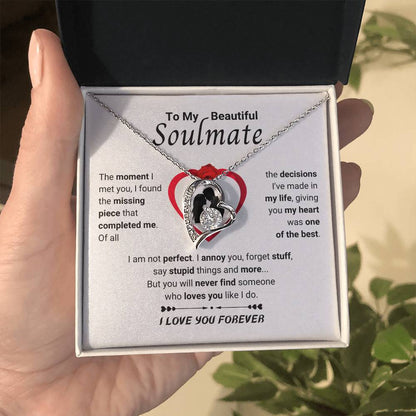 To My Soulmate Necklace - Long Distance Soulmate Gift for Valentine’s Day & Special Days - Forever Love Necklace