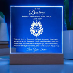 Sentimental Brother Gift from Sister, Acrylic Night Light Keepsake, To My Brother