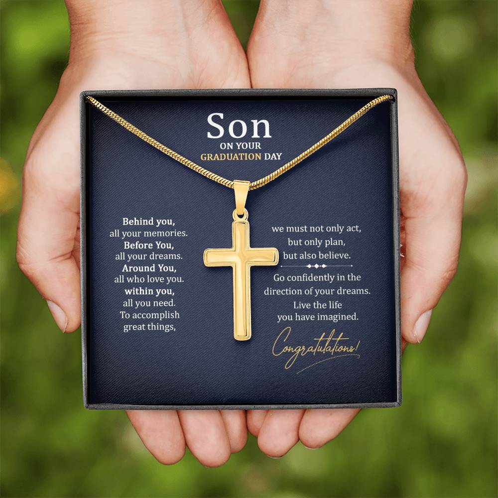 Graduation Gift for Son - Congratulations - Artisan Cross Necklace