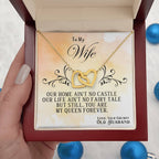 To My Wife Necklace - Romantic Gift for Anytime Love - Interlocking Hearts Necklace