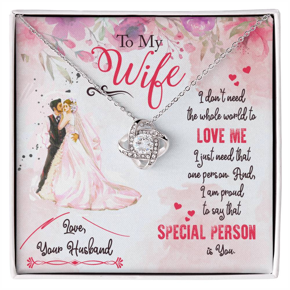 Valentine’s Day Gift for Wife - Emotional Jewelry from Husband for Anniversary Too - Love Knot Necklace