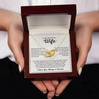 To My Wife Necklace - Perfect Gift from Husband for Birthday, Christmas & Valentine’s Day - Interlocking Hearts Necklace