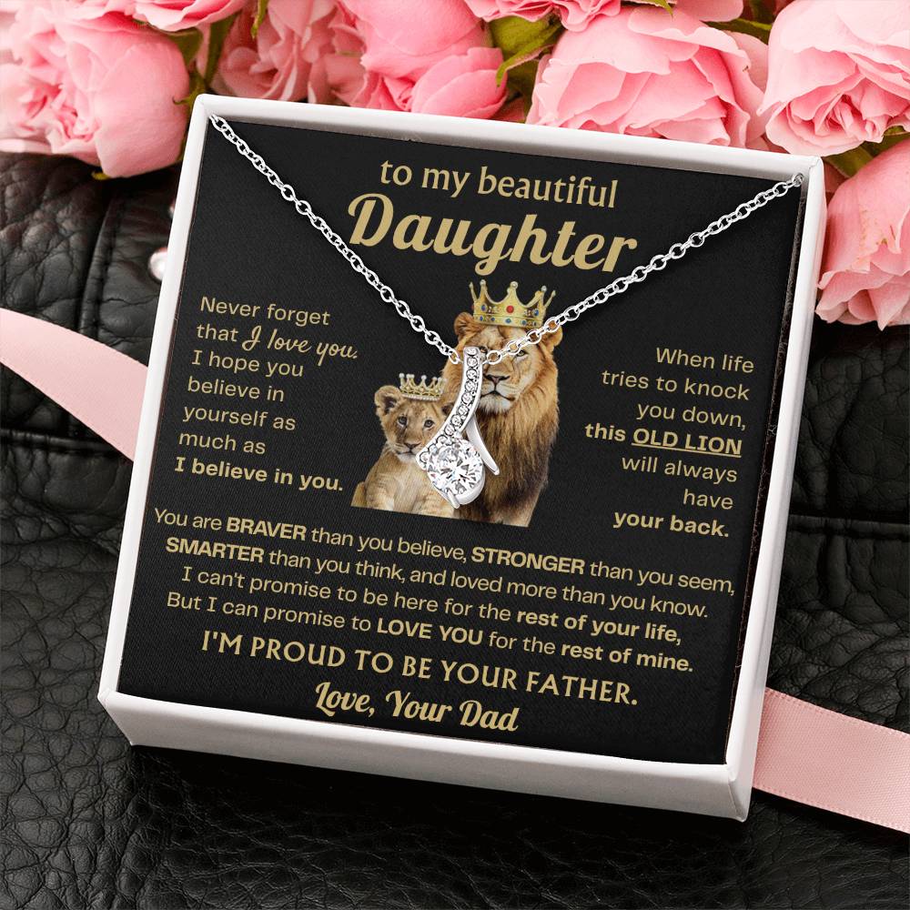 To My Daughter Necklace - Sentimental Surprise Gift from Dad - Alluring Beauty Necklace