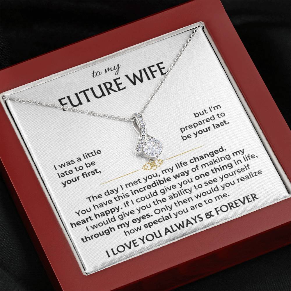 Future Wife Jewelry Gift - Long Lasting Romantic Necklace for Celebrating Love & Upcoming Marriage - Alluring Beauty Necklace