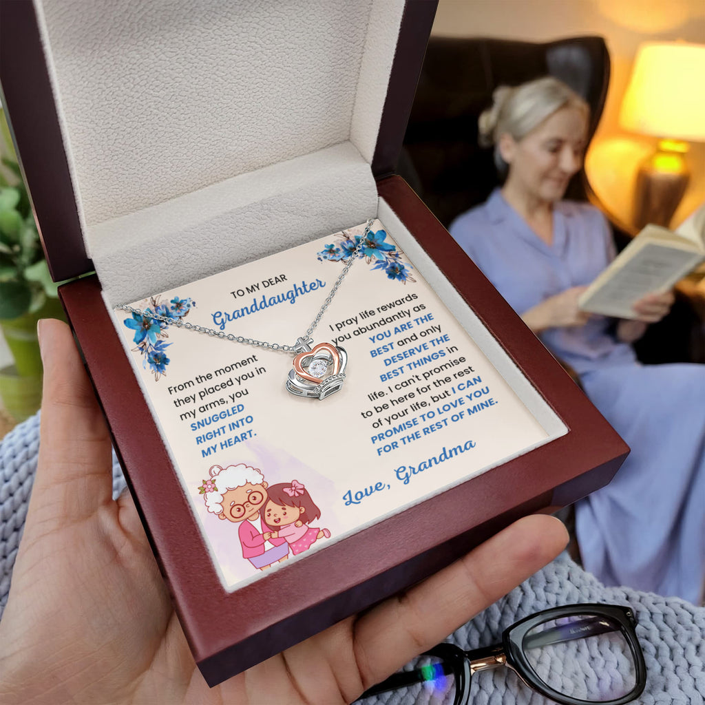 To My Granddaughter Necklace – Grandma to Granddaughter Birthday Graduation Gift – Crown Pendant Necklace