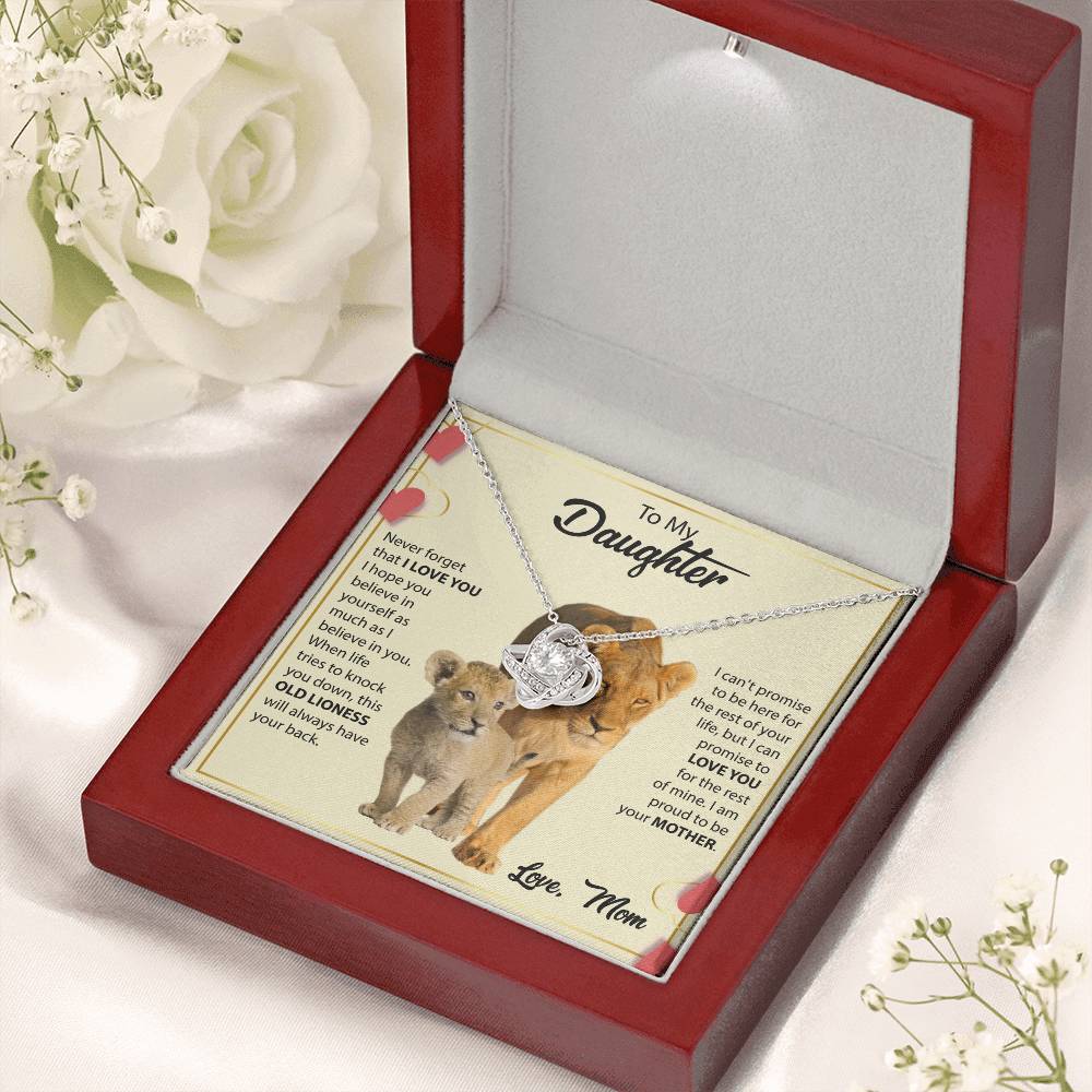 To My Daughter Necklace - Best Gift for Daughter’s Birthday from Mom - Love Knot Necklace