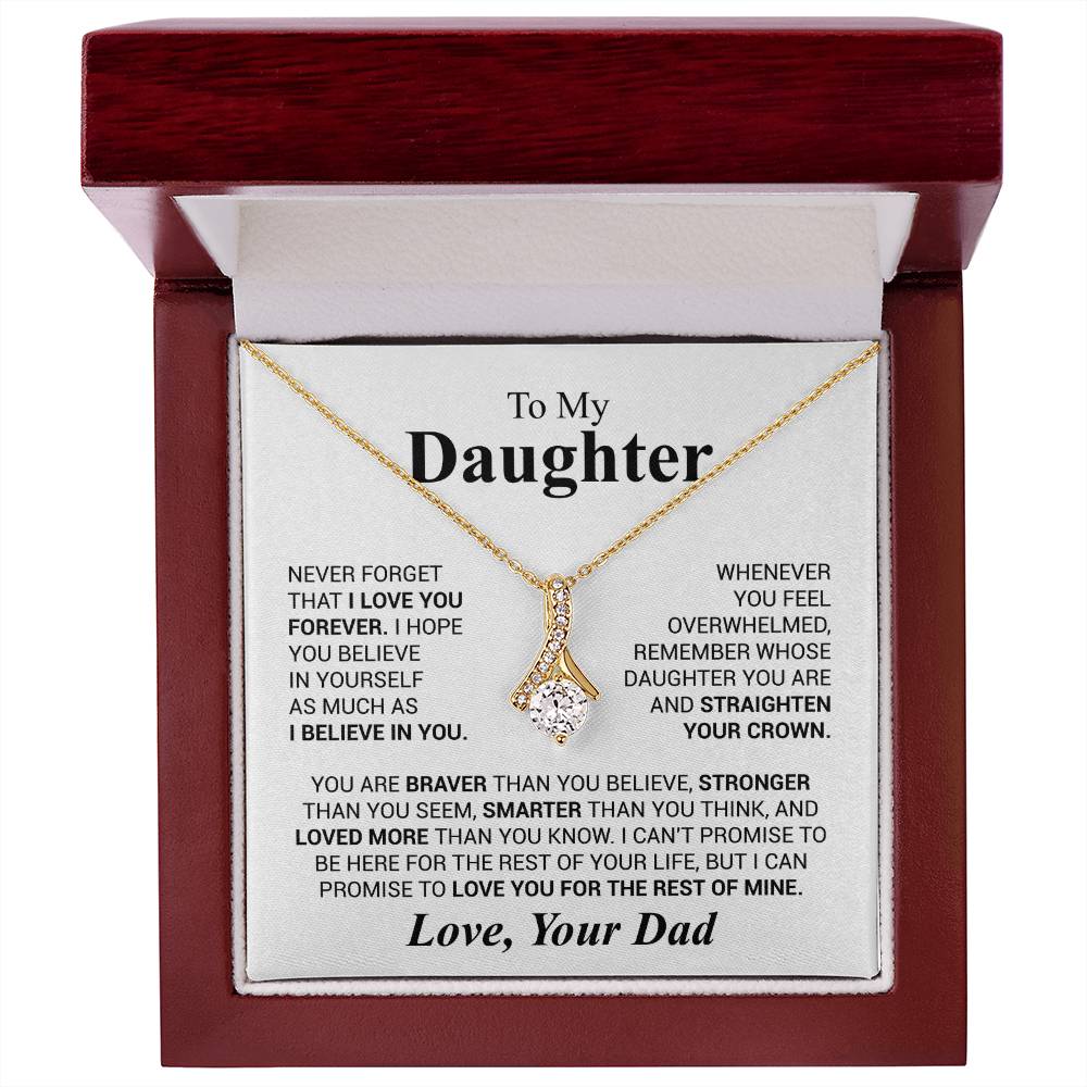 To My Daughter Necklace - Father to Daughter Gift for Graduation, Birthday & Big Life Moments - Alluring Beauty Necklace