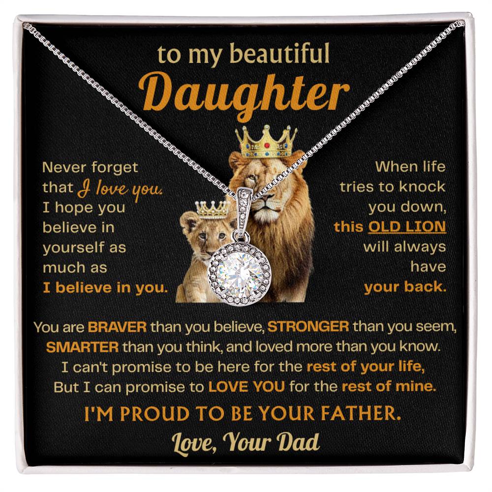 To My Beautiful Daughter Necklace - Gift for Daughter from Dad for Christmas, Graduation, Birthday & Valentine's Day - Eternal Hope Necklace