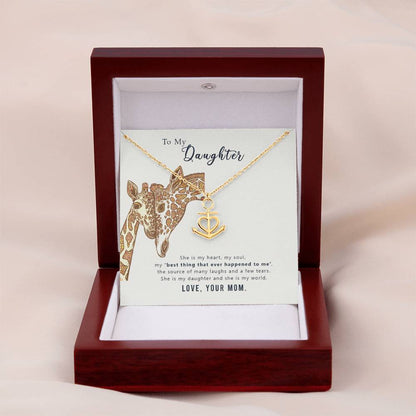 To My Daughter Necklace – Gift for Daughter from Mom – Anchor Pendant Necklace