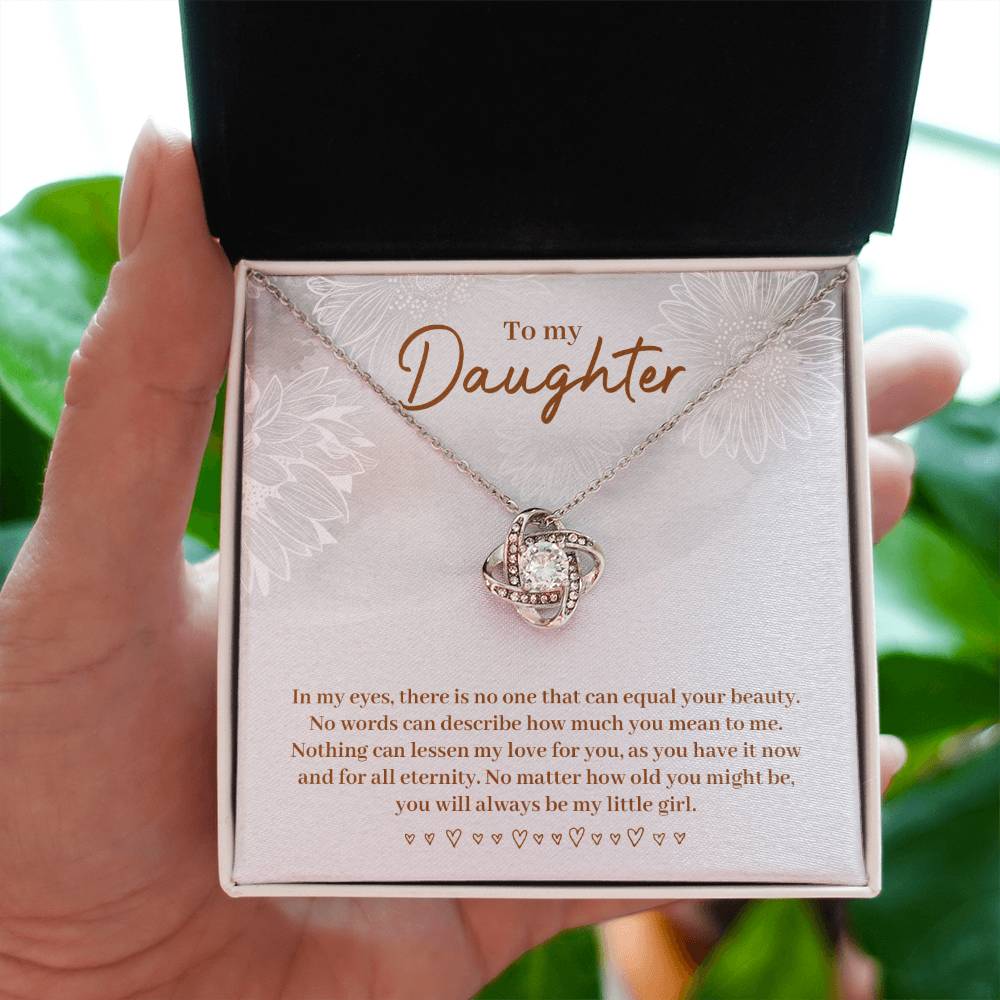 To My Daughter Necklace – Birthday, Graduation Keepsake for Daughter – Love Knot Necklace