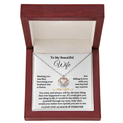 To My Wife Necklace - Meaningful Gift from Husband for Valentine’s Day - Crown Pendant Necklace
