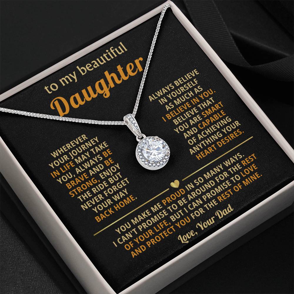 To My Daughter Necklace - You make me proud in so many ways - Daughter Present from Dad - Eternal Hope Necklace