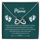 To My Mama - I can't wait to meet you Endless Love Necklace - Gift for New Mom