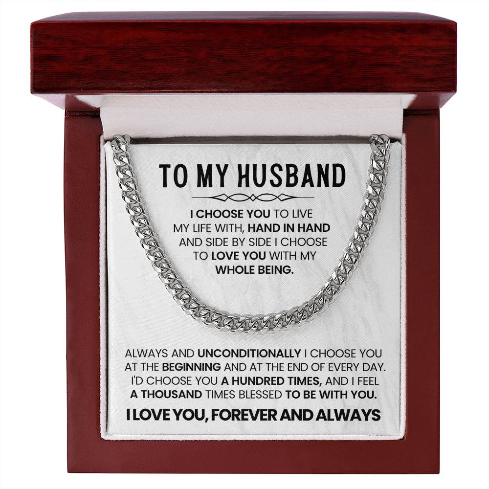 To My Husband - I choose you - Cuban Link Chain – Birthday & Anniversary Jewelry from Wife