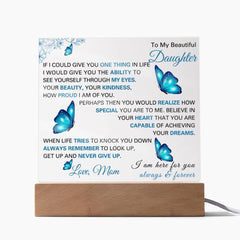 Acrylic Gift for Daughter from Dad, Christmas, Birthday & Graduation, To My Beautiful Daughter