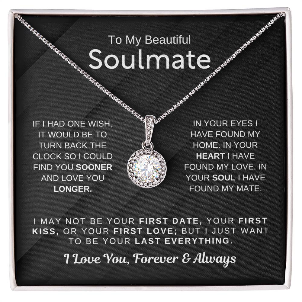 To My Beautiful Soulmate Necklace - Soulmate Gift for Her for Christmas & Everyday Love - Eternal Hope Necklace